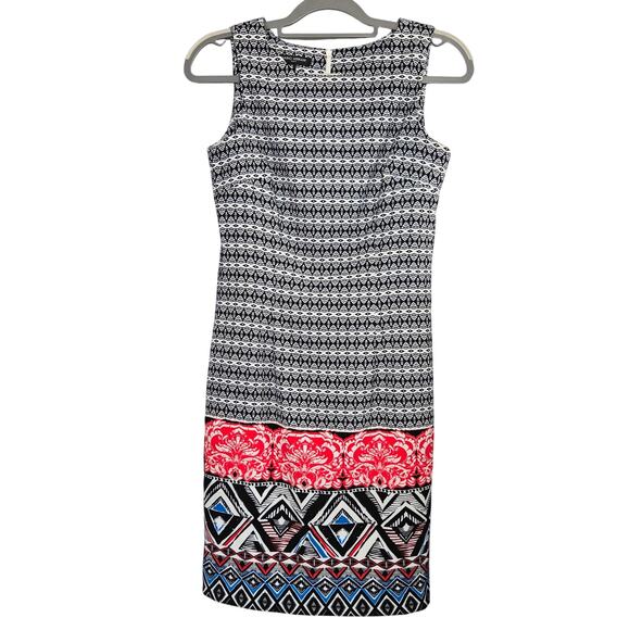 Mario Serrani Italy Sleeveless Geometric Sheath Dress Women's Size 2 NWOT - Picture 1 of 9